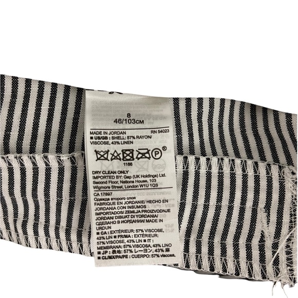 NWOT BANANA REPUBLIC Logan Pants Stripe Linen Blend Color Gray/White Work Size 8 - Picture 10 of 10